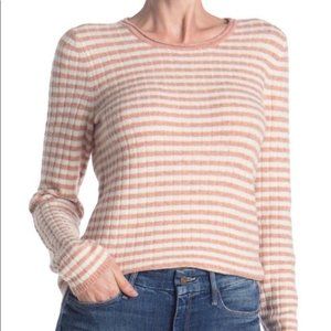 NEW MADEWELL Colette Sweater Stripe Heather Carnation Size S